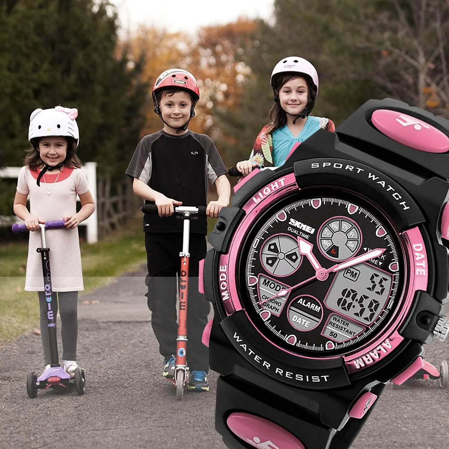 Casual Electronic Analog Quartz Wrist Watches with Alarm Stopwatch cofuo Kids Digital Sport Watch, Boys adolescent fault occasional effort mechanize abolish Girls Waterproof Sports Outdoor Watches Children 