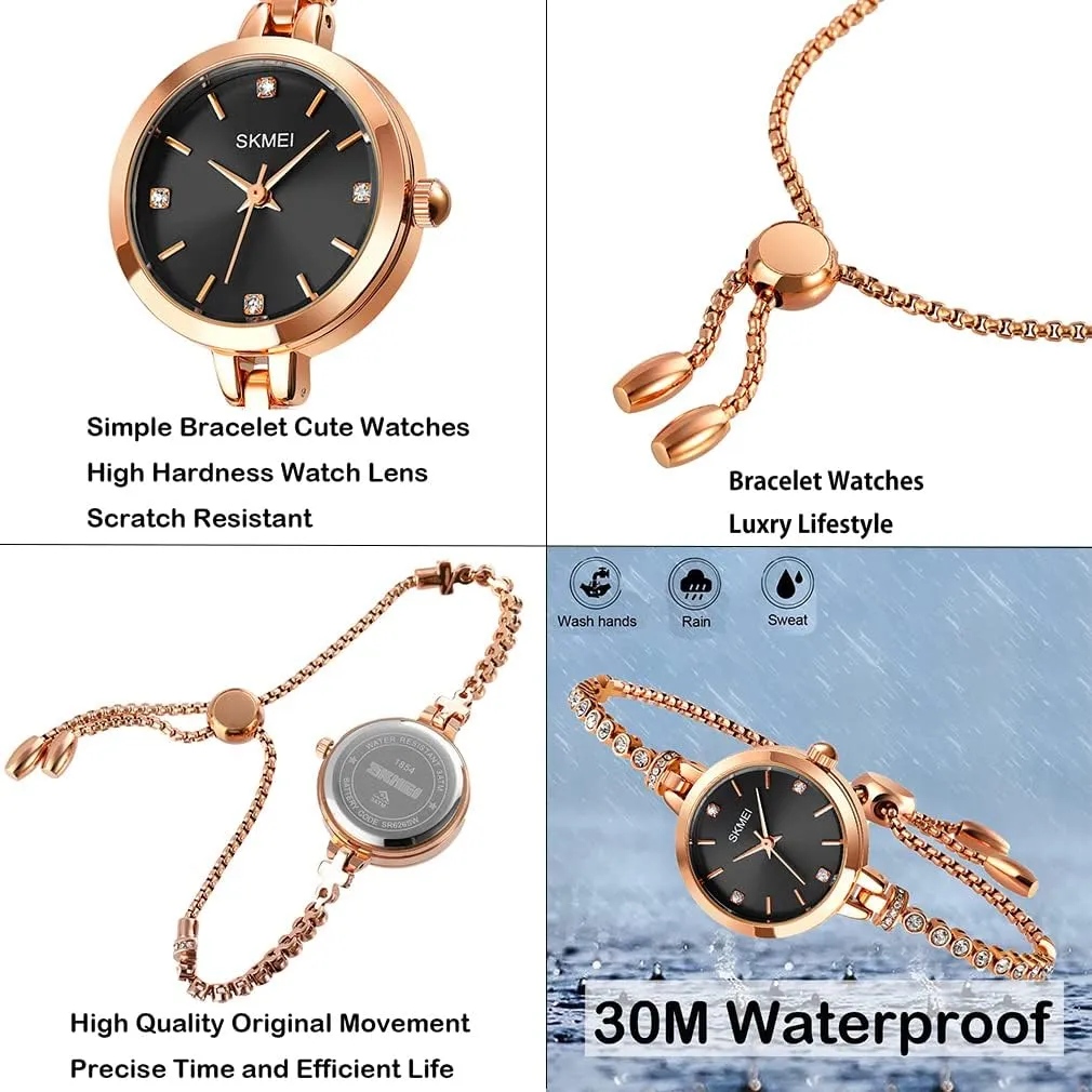 Casual Girls gannet urchin Wife Gifts Silver Wrist Watch SKMEI Women Watches Bracelet Diamond Ladies Female Small Rose Gold Fashion Luxury Thin Waterproof Analog Quartz 