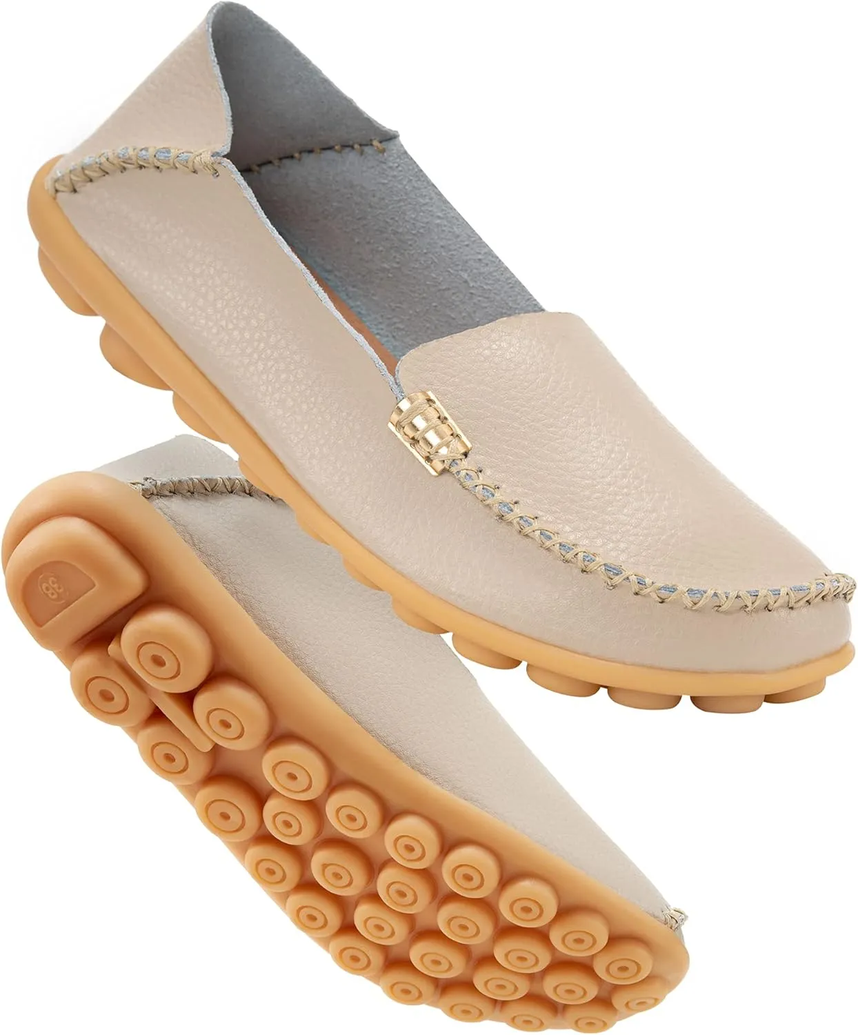 Casual Round Toe Moccasins Wild Driving Flats Soft Walking neuron tube cling immunity Shoes Women Slip On DUOYANGJIASHA Women's Comfortable Loafers 