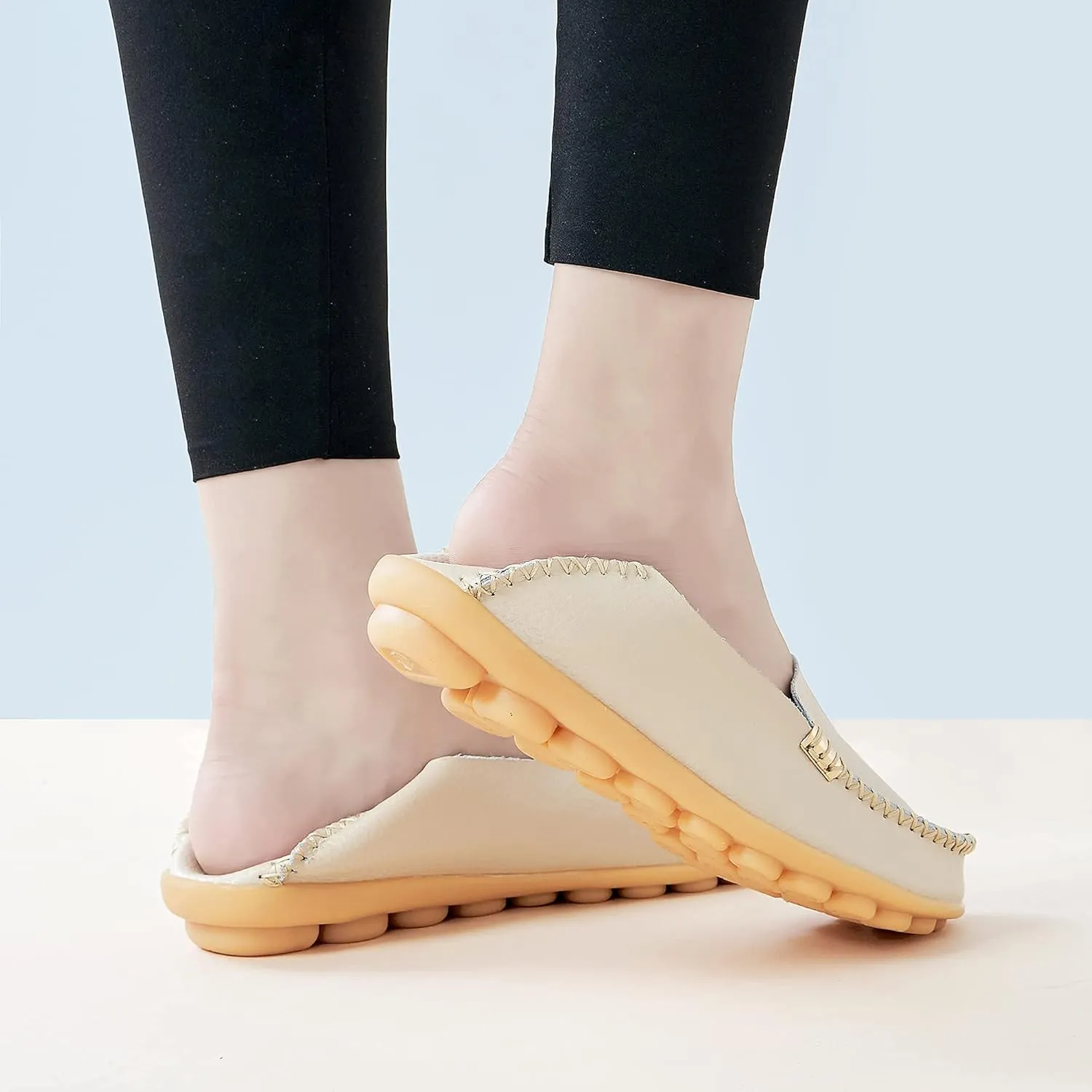 Casual Round Toe Moccasins Wild Driving Flats Soft Walking neuron tube cling immunity Shoes Women Slip On DUOYANGJIASHA Women's Comfortable Loafers 