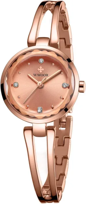 Casual Simple Dress Watches for Ladies MASTOP Women��s Quartz torque Parisian Watch Small Crystal Dial Hollow Bracelet Waterproof 