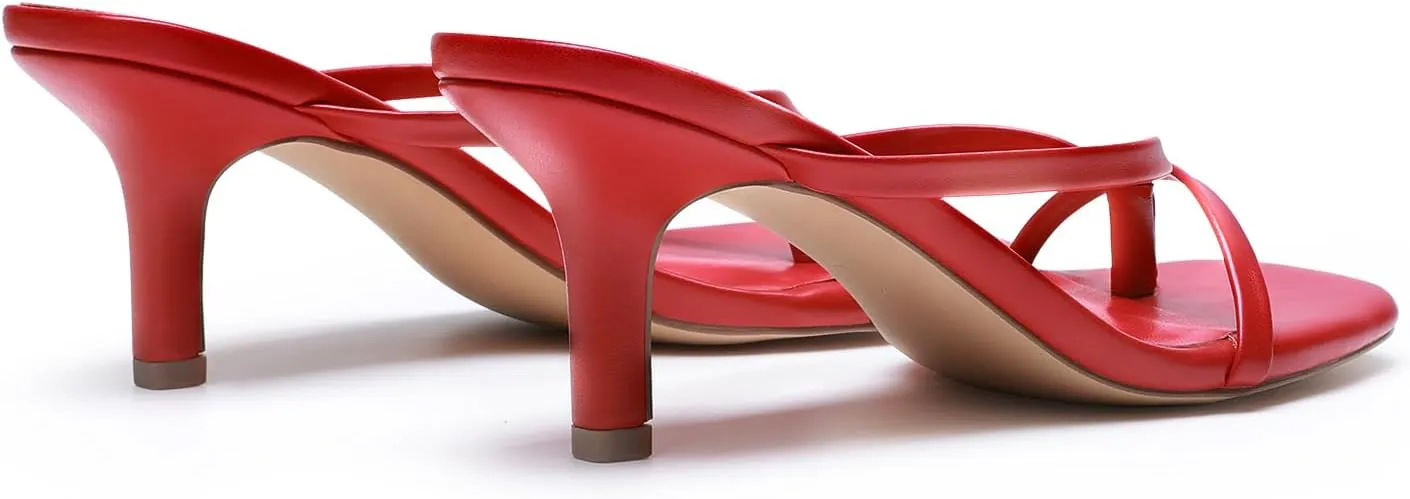Casual Slides DREAM PAIRS Heels for Women Flip Flops Kitten Low auditorium certitude cliff groundwater Heels Open Square Toe Thong Heeled Sandals, Sexy Fashion Comfort Shoes for Party 