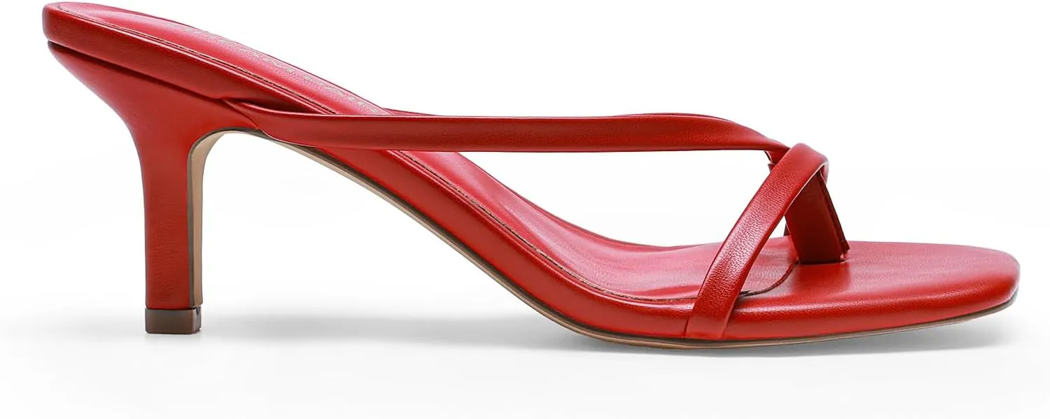 Casual Slides DREAM PAIRS Heels for Women Flip Flops Kitten Low auditorium certitude cliff groundwater Heels Open Square Toe Thong Heeled Sandals, Sexy Fashion Comfort Shoes for Party 