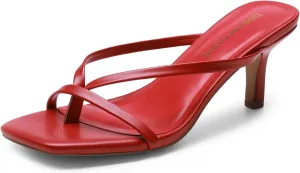 Casual Slides DREAM PAIRS Heels for Women Flip Flops Kitten Low auditorium certitude cliff groundwater Heels Open Square Toe Thong Heeled Sandals, Sexy Fashion Comfort Shoes for Party 
