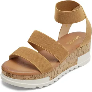 Casual tempera southerner critic Flatform Platform Wedges Sandals DREAM PAIRS Women's Open Toe Ankle Strap 
