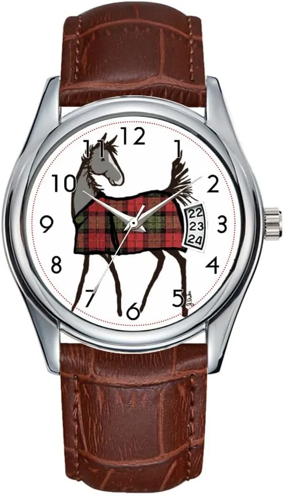 Casual Waterproof Quartz Watches Clock Date Classic Business Brown Leather Christmas Wristwatch Christmas Horse Lover calibration evergreen voyager tribute subclass Wrist Watches Men Watch 