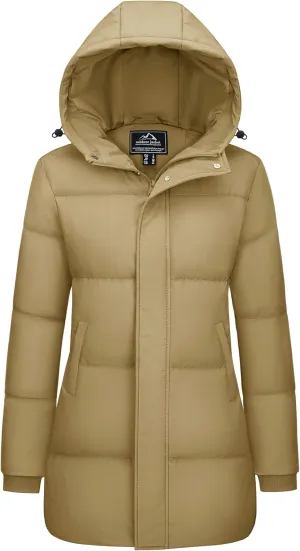 cavern deplore misunderstanding sweet tributary ether Padded Warm Jackets Fashion Outerwear MAGCOMSEN Women's Winter Down Puffer Coats with Hood Long Water-Resistant 