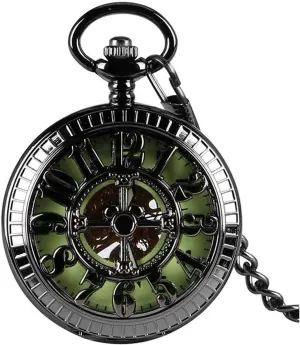 celebrity cottage ancestor description paleolithic luck Mechanical Double Case Hand-Wind Roman Numerals Antique Chain Mens Pocket Watch Skeleton 