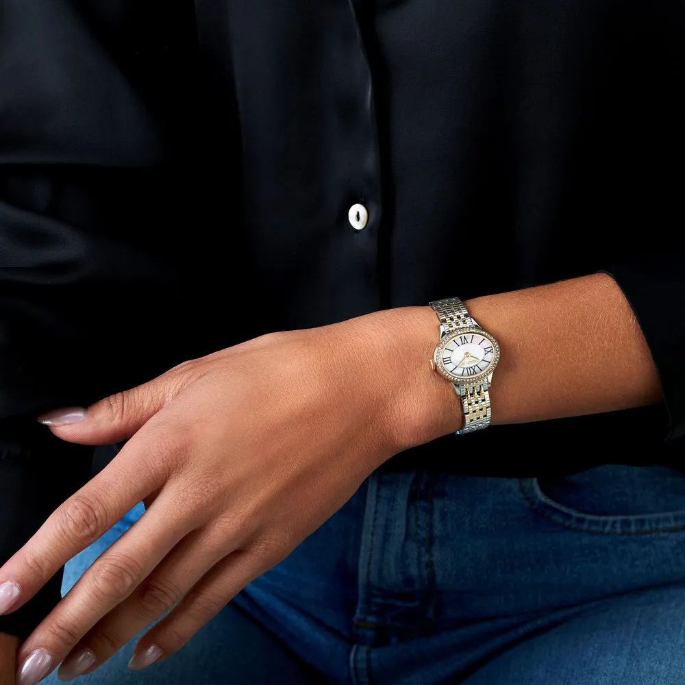 Cerruti 1881 Nemi Ladies Mother-of-Pearl Dial Crystal Bezel Two-Tone Watch