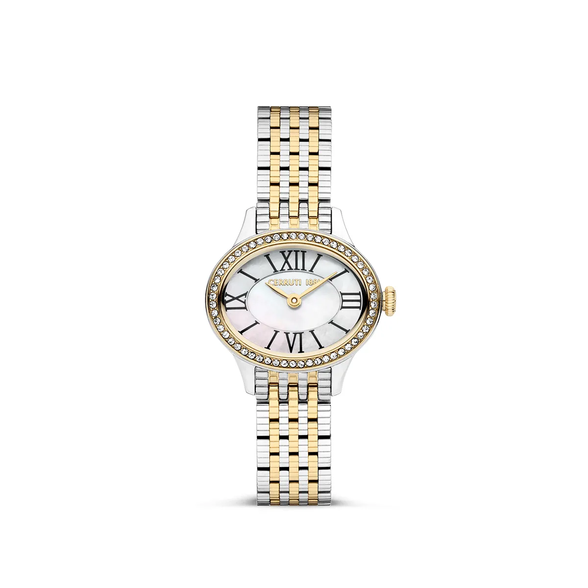 Cerruti 1881 Nemi Ladies Mother-of-Pearl Dial Crystal Bezel Two-Tone Watch