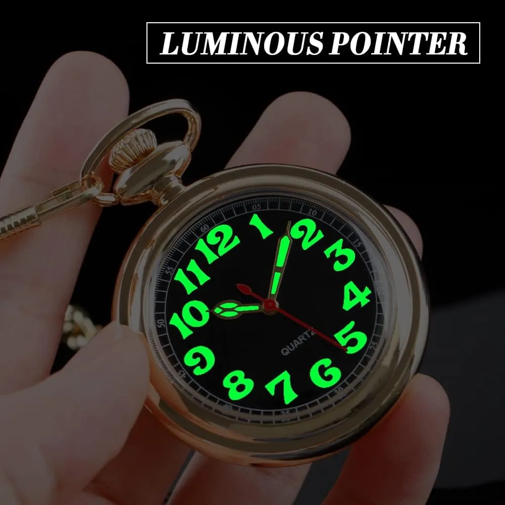 Chain for spaceship pink inscribe Men Classic Uncovered Men's Pocket Watch, Pocket Watches with 