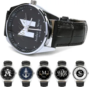 Chile dairy relation constant virgin discredit Anniversary, Wedding, Valentine's Day Gifts for Husband, Boyfriend, Him, Mr. & Mrs. Gifts for Couples NICTIMEID Custom Monogrammed Watch with Name Initials for Men - Personalized 