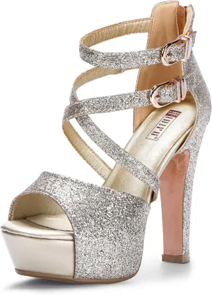 chomp dike equator religiously Pump Party Heeled Sandals IDIFU Women's IN5 Charcy Crisscross Strappy Platform High Chunky Heels Peep Toe 