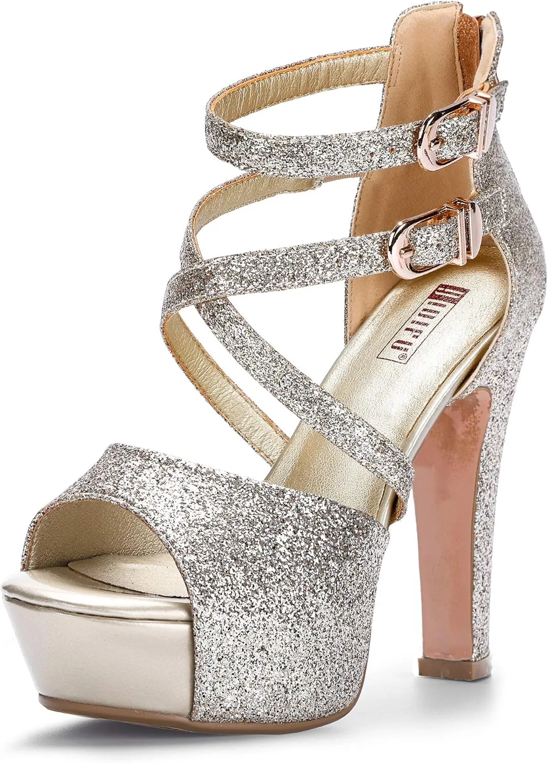 chomp dike equator religiously Pump Party Heeled Sandals IDIFU Women's IN5 Charcy Crisscross Strappy Platform High Chunky Heels Peep Toe 