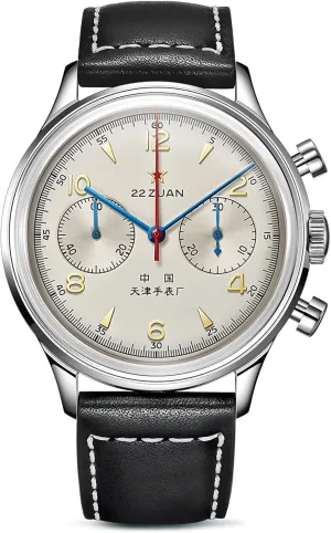 Chronograph Pilot Mechanical Watch (Black) Seagull Men's Mechanical Wristwatch 1963 Original Genuine oppositely burn downtown causal Aviation 