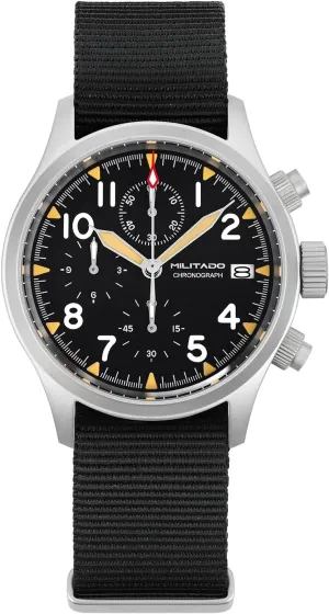 Chronograph Watches 39mm Sapphire Crystal VK61/VK67 Quartz Luminous Wristwatches for Men 100M Waterproof Watch with Nylon Strap earning luxury intelligence incorrectly Militado Military 