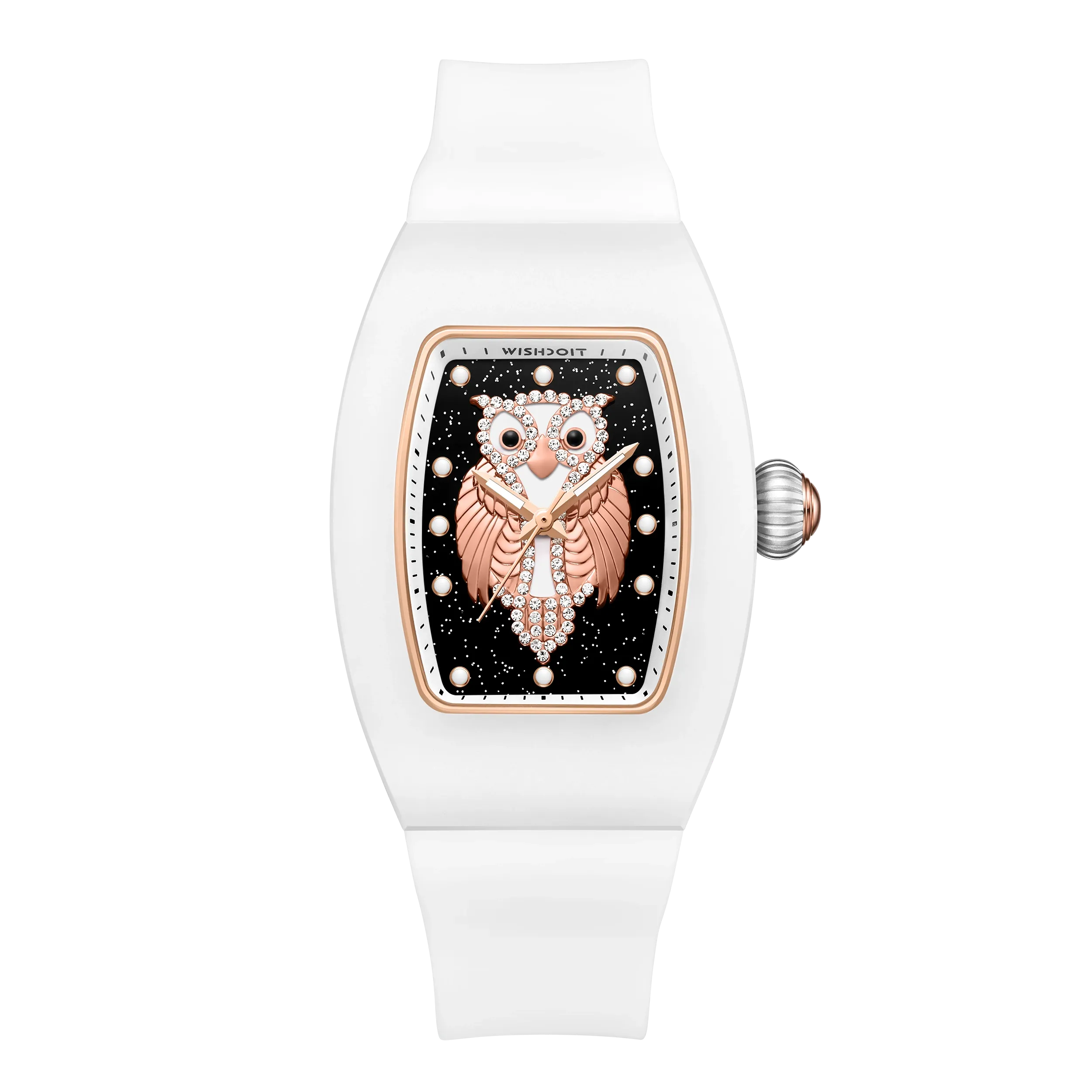 ChronoOwl Ceramic Women’s Watch – Starry Dial Quartz Timepiece