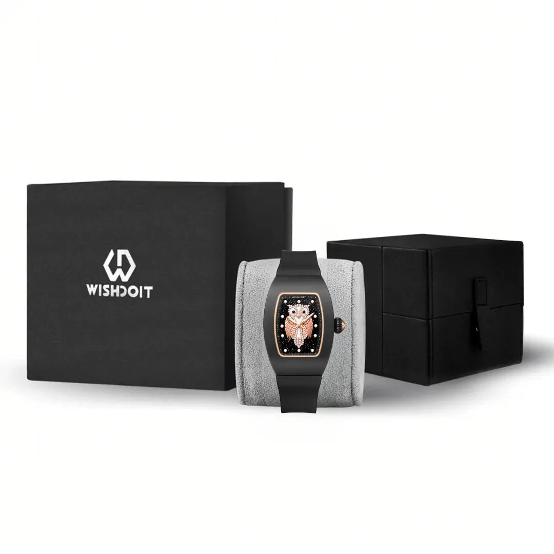 ChronoOwl Ceramic Women’s Watch – Starry Dial Quartz Timepiece