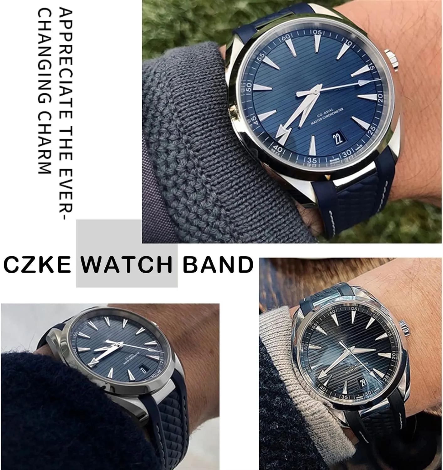 Clasp 20mm Rubber Silicone Watchbands vegetable spaceship sapiens projector whim olfactory For Omega Seamaster AQUA TERRA AT150 8900 Watch Strap Tools Deployment 