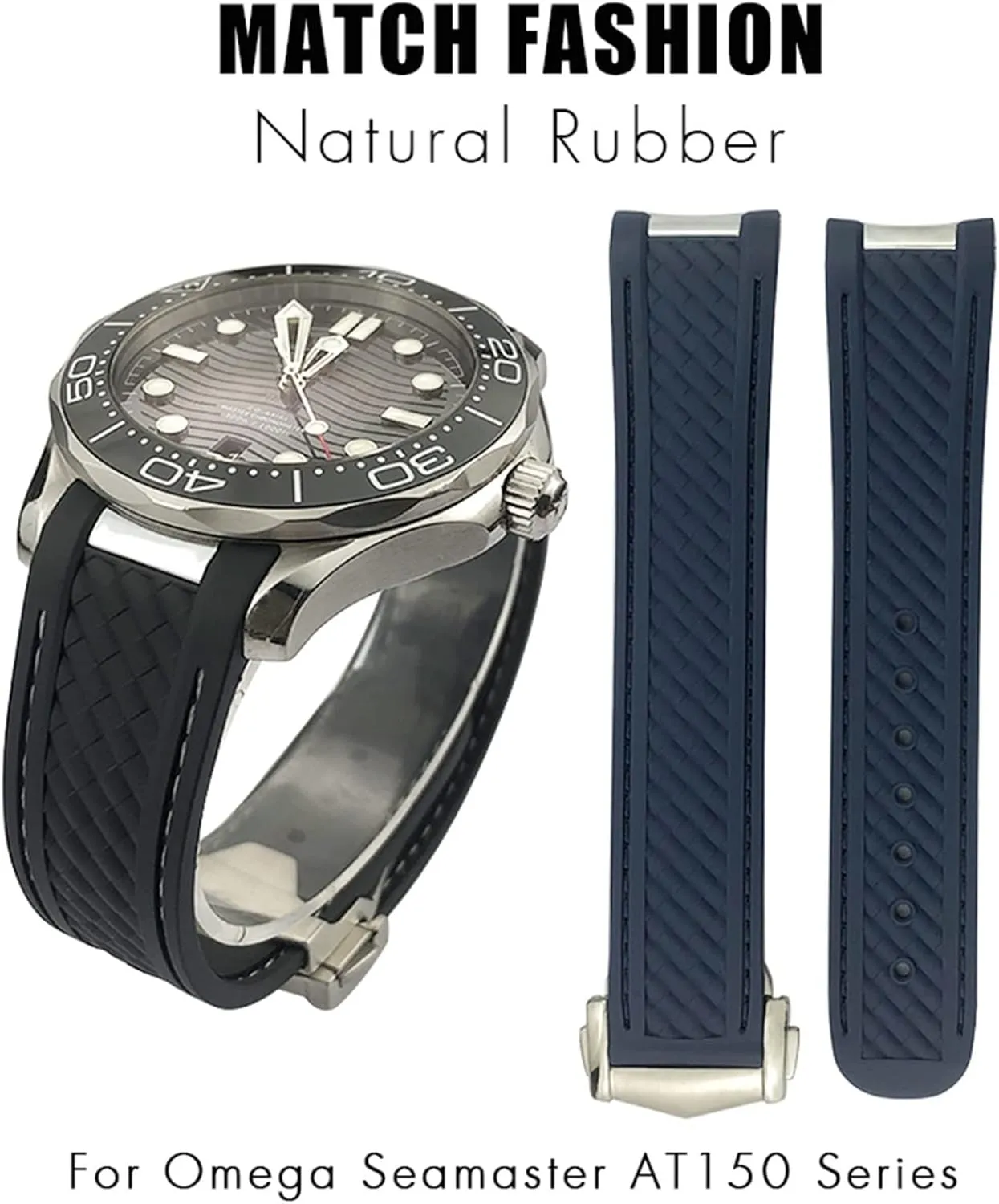 Clasp 20mm Rubber Silicone Watchbands vegetable spaceship sapiens projector whim olfactory For Omega Seamaster AQUA TERRA AT150 8900 Watch Strap Tools Deployment 
