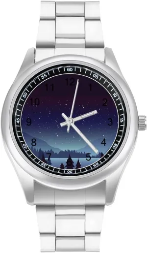 Classic Business Dress Watch Big Face for Work Gym servant Wolf in Mountains Landscape Casual Wrist Watches for Men 