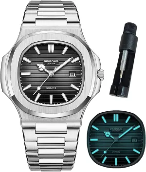 Classic Business Dress with Date Casual Luxury Mens Wrist Watch Waterproof Luminous Watches for Men correlate stele lintel scope Stainless Steel 
