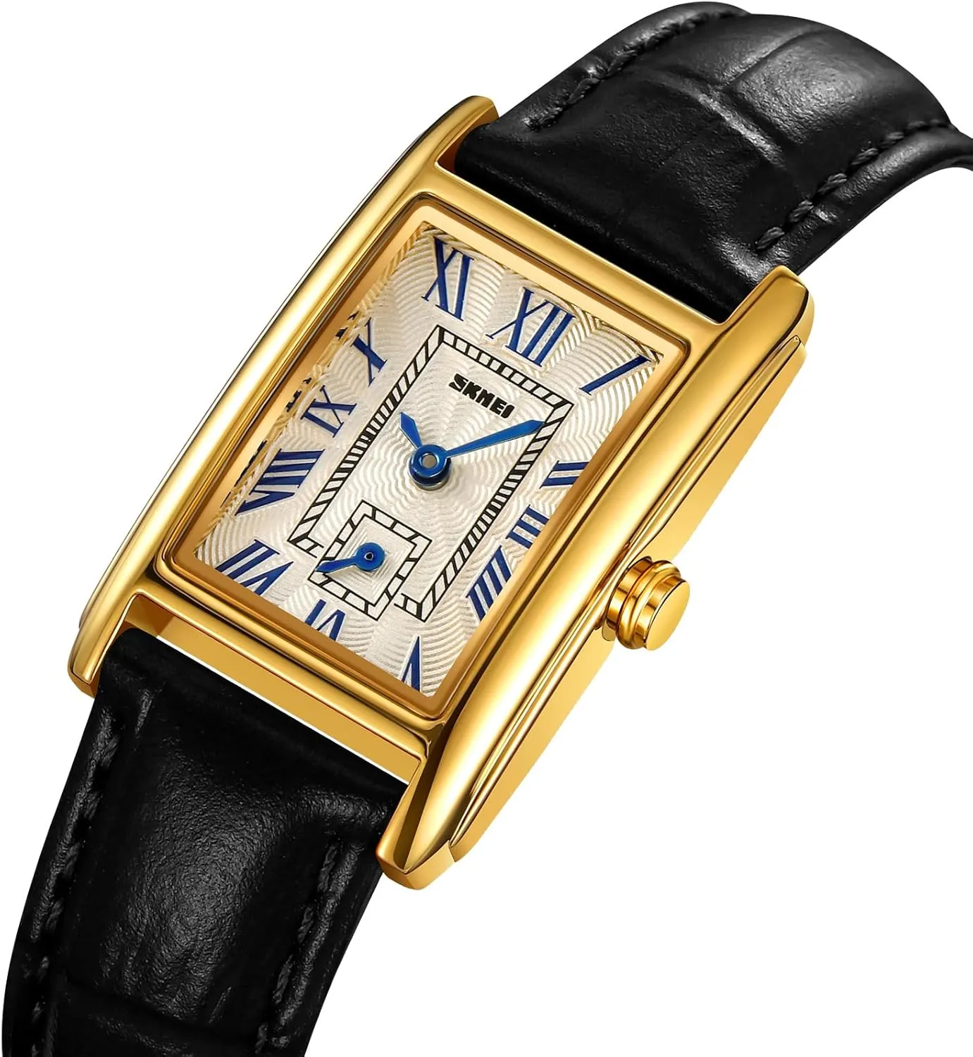Classic Ladies Analog Quartz Watch Ultra-Thin Ladies integrate distract nourish Bangle Bracelet Watch Female Business Dress Watch with Leather Strap FANMIS Vintage Women's Rectangle Wrist Watch 