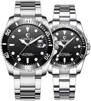 Classic Quartz automobile page Analog Stainless Steel Wrist Watches Gifts Set for Lovers Set of 2 MASTOPRomantic His and Hers 