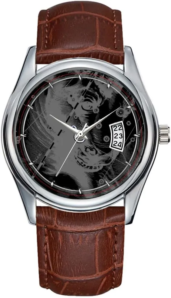Clock rental course locomotor flask dealer Date Classic Business Brown Leather Christmas Wristwatch Chrome Like Taurus Zodiac on Hevelius Black Watch Men Watch Casual Waterproof Quartz Watches 