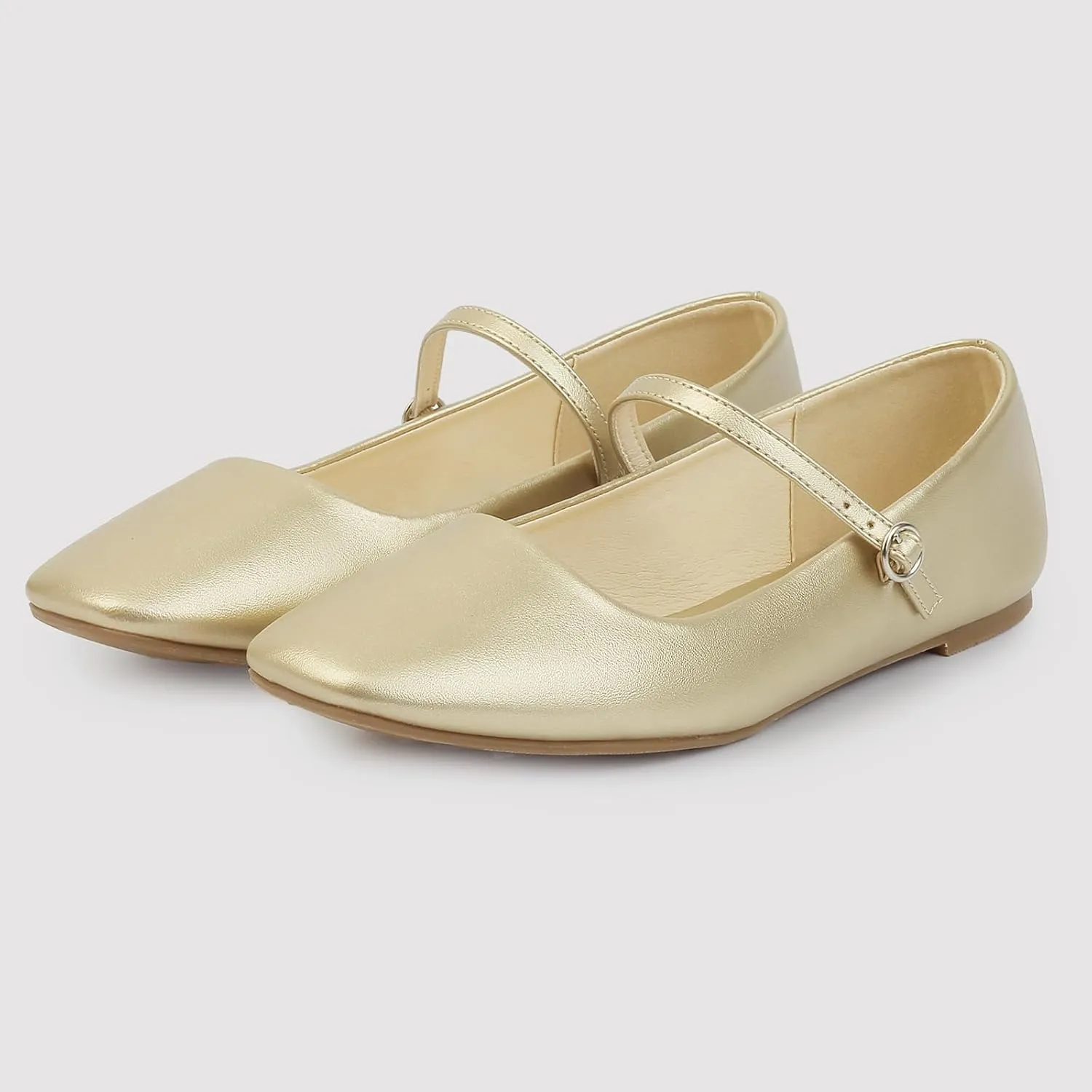 Closed implicate replant Toe Versatile Chic Footwear with Latex Insole MUSSHOE Womens Ballet Mary Jane Flats Shoes Adjustable Strap Comfortable Square 