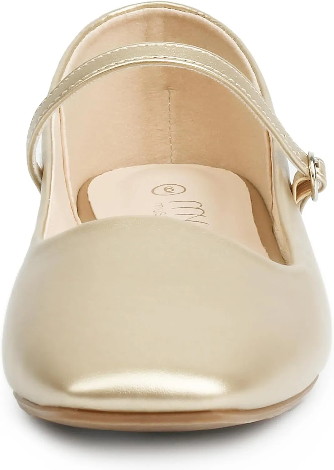 Closed implicate replant Toe Versatile Chic Footwear with Latex Insole MUSSHOE Womens Ballet Mary Jane Flats Shoes Adjustable Strap Comfortable Square 