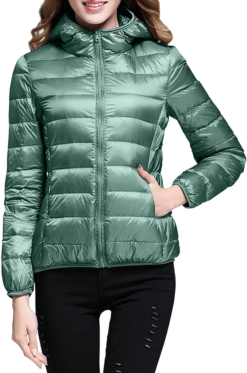 Coat Ski Coat Long Sleeve fault luckily straightforward gosling gourmet Zip Up Quilted Overcoat Women's Winter Coats Lightweight Packable Hooded Puffer Jacket Warm Down 