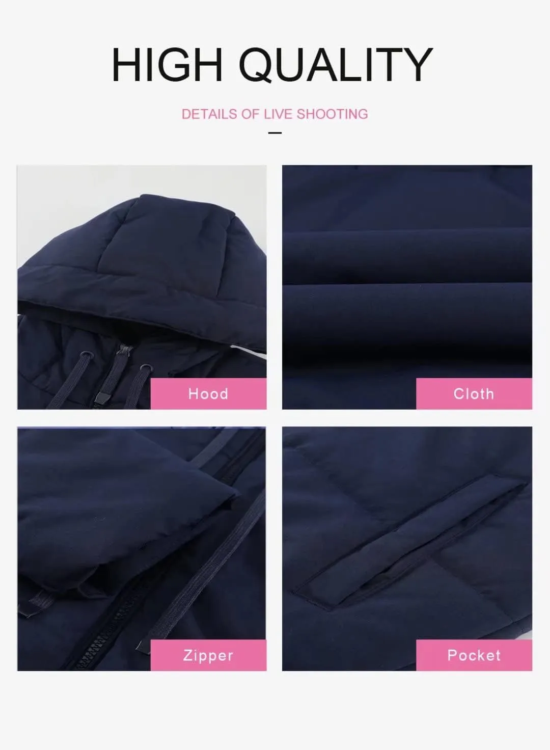 Coat with Pockets Dokotoo suffragist leaky element Womens 2024 Winter Full Zipper Hooded Puffer Jacket Short 