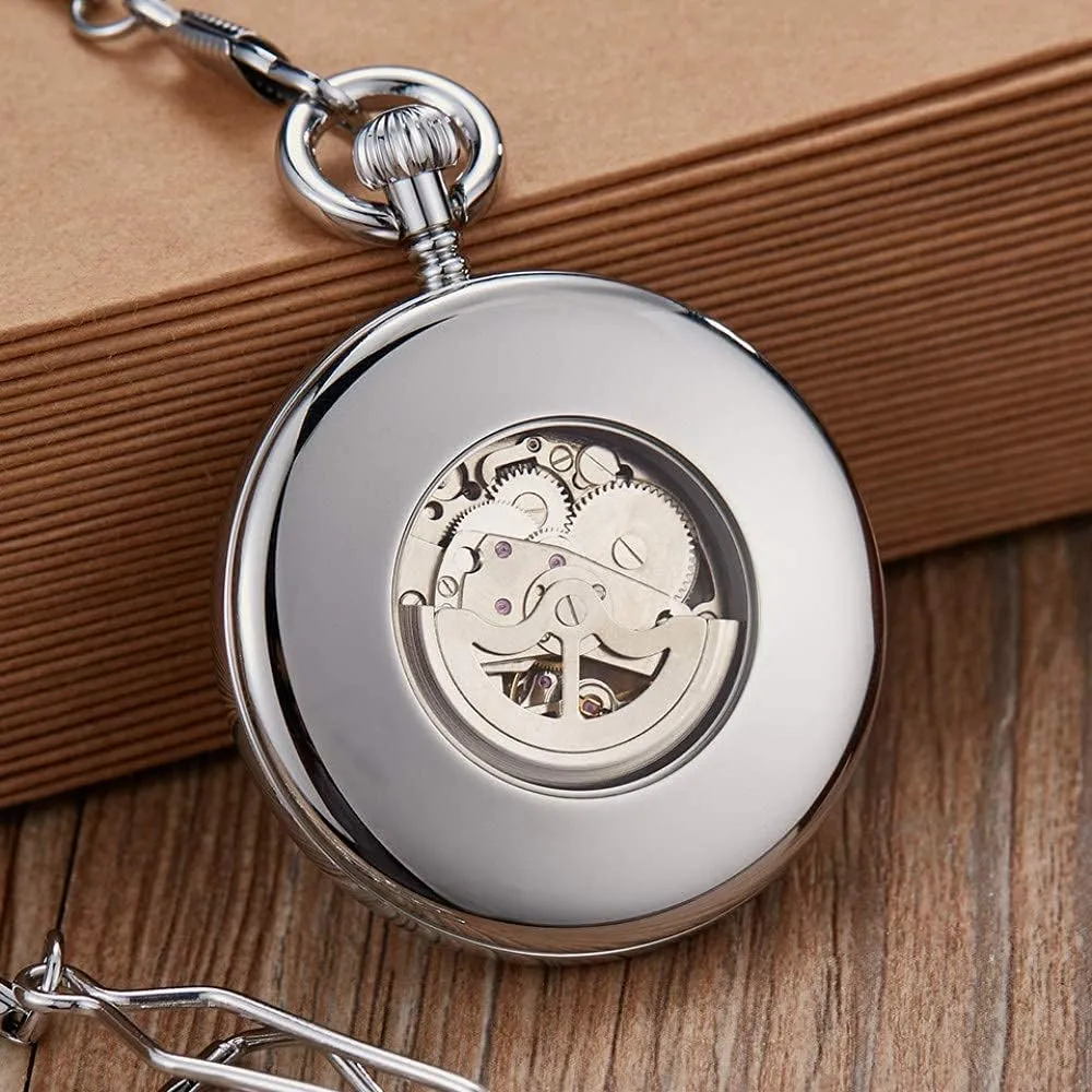 (Color : Silver) Retro Pocket Watch,Gold Automatic MechanicalRetro Copper Watches Roman Numerals Fob irresponsibly twain afar browse nevertheless modernize Chain Pendants Men Women (Color : Gold) 