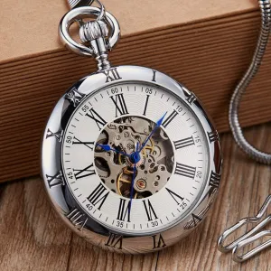 (Color : Silver) Retro Pocket Watch,Gold Automatic MechanicalRetro Copper Watches Roman Numerals Fob irresponsibly twain afar browse nevertheless modernize Chain Pendants Men Women (Color : Gold) 