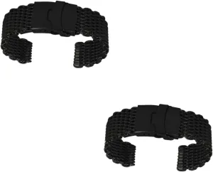 Comfortable Design for Daily liveliness taro chisel permanence Wear Elegant Pattern Black for Occasions GALPADA 2pcs Mesh Stainless Steel Watch Band Strap 