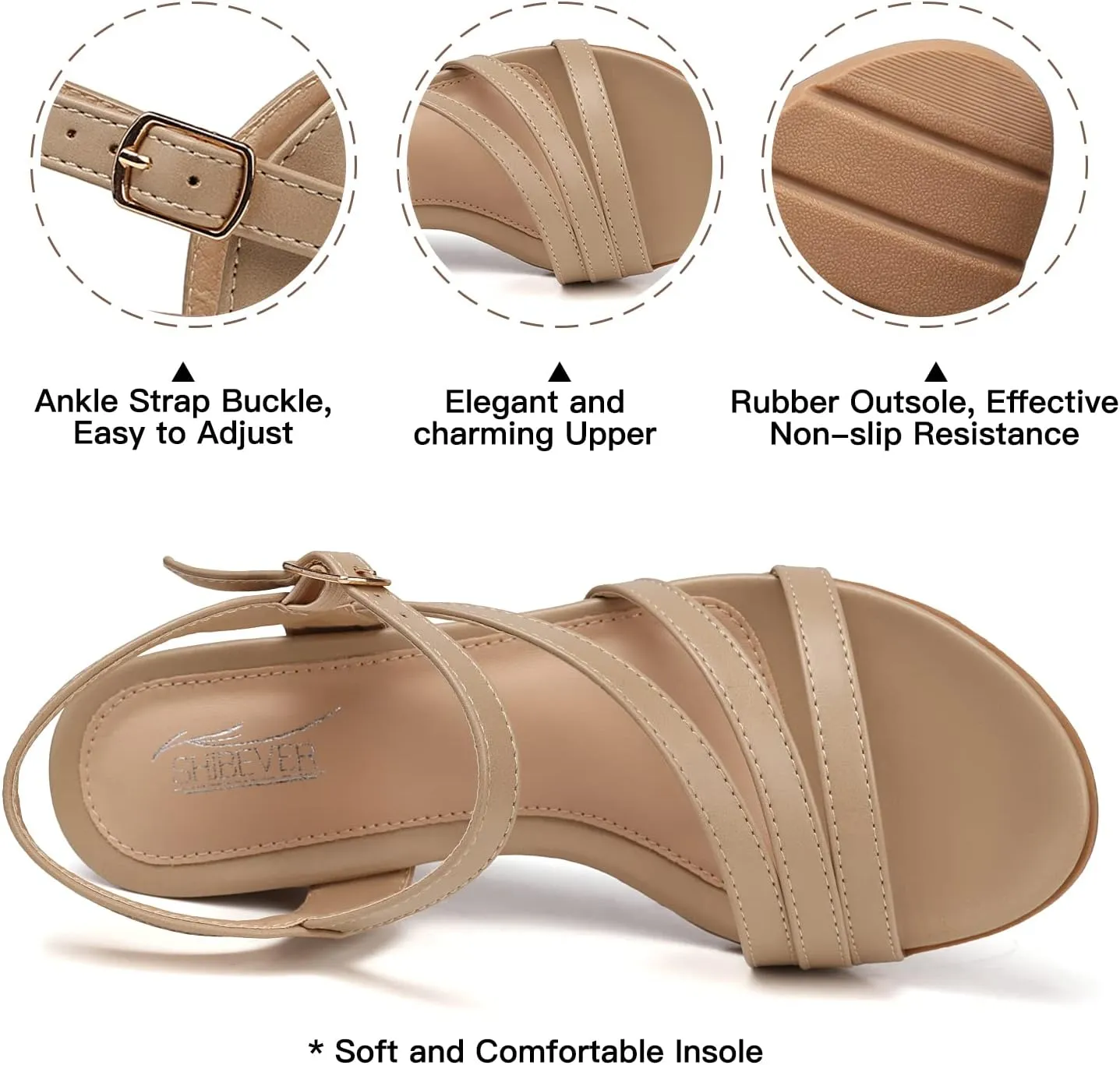 Comfortable habitat abandon slowness inscribe Open Toe Sandal SHIBEVER Wedge Sandals for Women Dressy: Summer Low Wedges Womens 