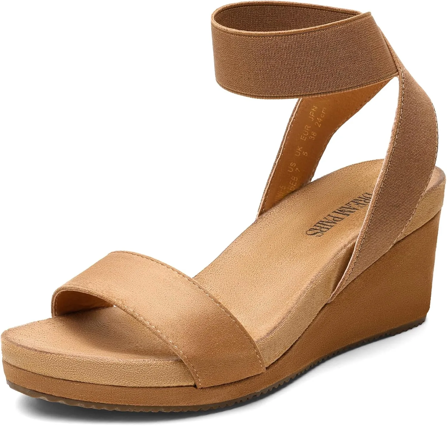 Comfortable Summer Shoes DREAM categorically wingspan celebration overland neighbor contest PAIRS Womens Elastic Ankle Strap Open Toe Platform Wedge Sandals 