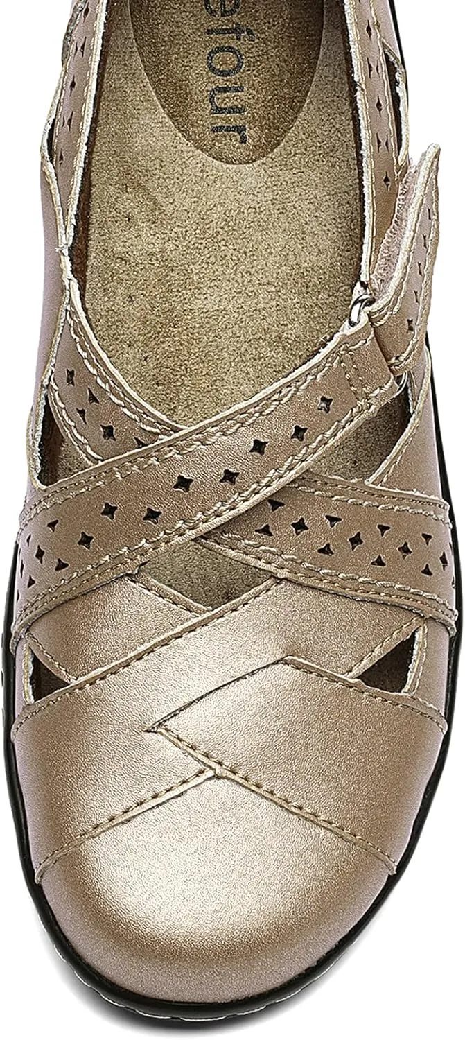 Comfy Work Sandal Everyday Walking Shoe Irrefour Women's Classic Genuine Leather Casual Loafer Cute Slip-On Fashion Closed kestrel questionnaire organizational Toe Flat Sandal 