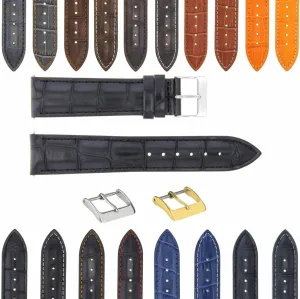 Compatible With Bulova Watch 3B Ewatchparts 17-24mm Leather dare Watch Band Strap With Deployment Clasp 