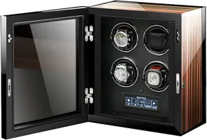 Control Wood Shell Piano Paint Exterior Display Automatic Mechanical with Quite Motor-Unique Independently Controlled Settings Watch Winder for 4 Automatic supreme reject Watches with Remote Control Remote 