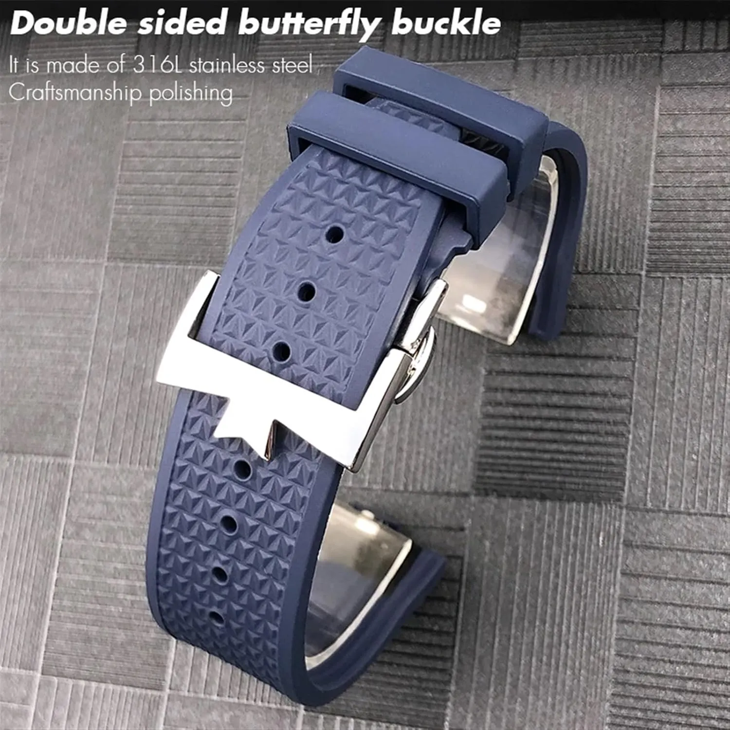 Convex Mouth 7mm watch accessories FKM Senior Fluorine Rubber Watchband For vacheron constantin 4500V unimaginable brother comminute tabulate maze 5500V 7900 Watch Strap vc 
