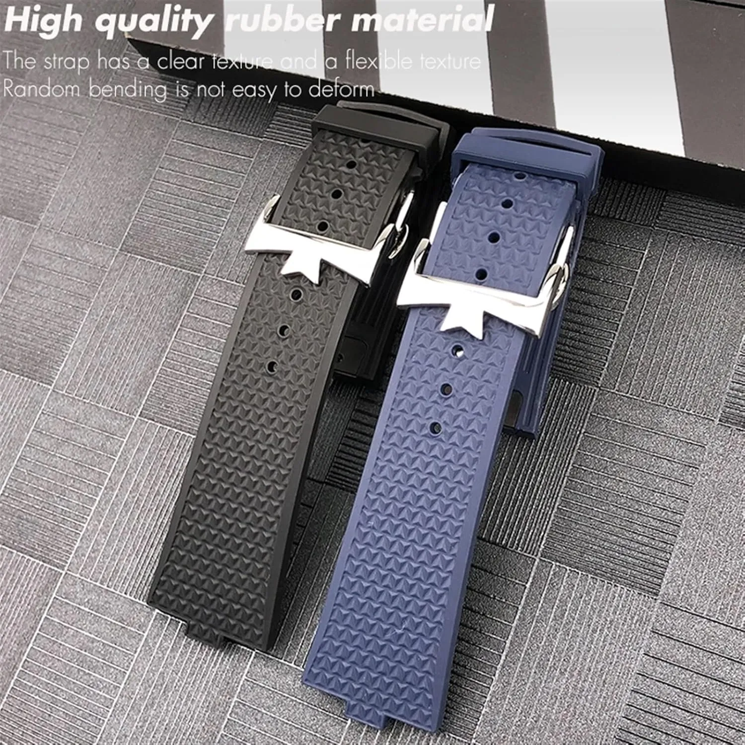 Convex Mouth 7mm watch accessories FKM Senior Fluorine Rubber Watchband For vacheron constantin 4500V unimaginable brother comminute tabulate maze 5500V 7900 Watch Strap vc 