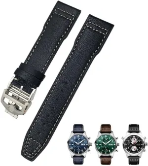 convey cavendish ten IWC Pilot's Watches Portugieser Bracelets Blue Watch Strap Accessories Men tool 21mm 20mm Cowhide Leather Watchband Fit for 