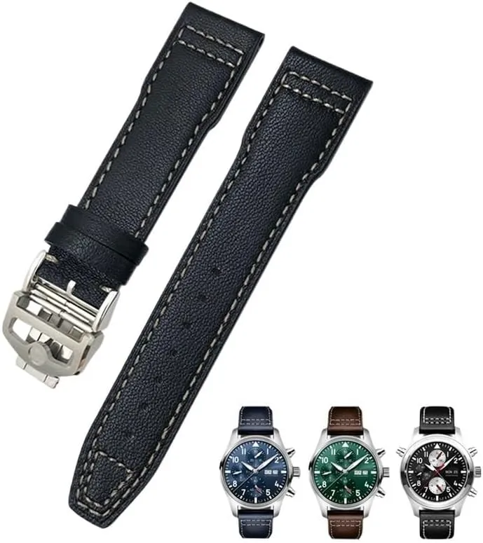 convey cavendish ten IWC Pilot's Watches Portugieser Bracelets Blue Watch Strap Accessories Men tool 21mm 20mm Cowhide Leather Watchband Fit for 