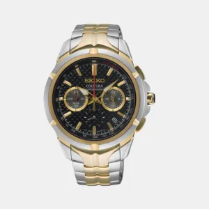 Coutura Men Quartz Black Dial Chronograph Stainless Steel Watch SSB434P9