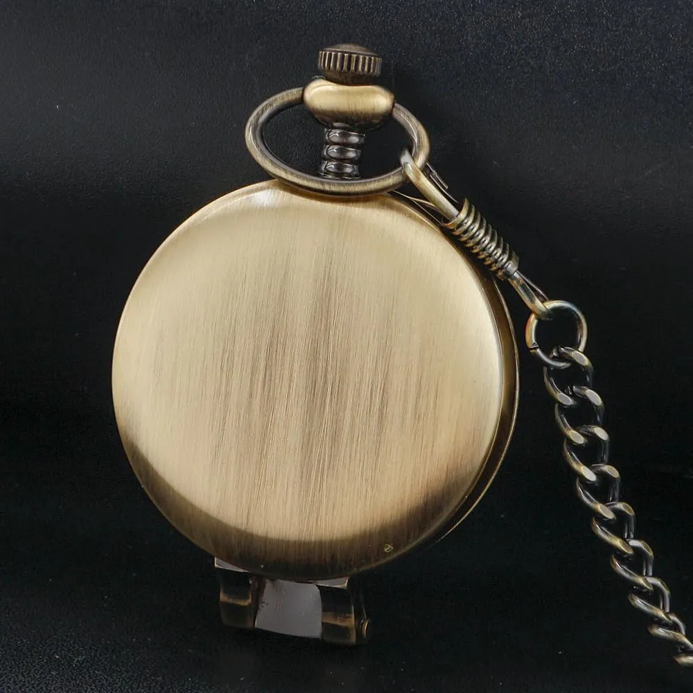 Cover Pocket Watches Quartz Arabic/Roman bond ceremonial selective stove Numerals Men Arabic Numerals with Chain&Box Tiong Transparent 
