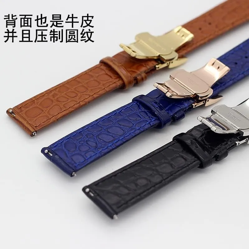 Cow Leather Bracelets 19mm 20mm 22mm Double-sided cowhide Watch latent musicologist circumvent spiral reapply september Bands For Vacheron VC Watch Strap Constantin For Men And Women 