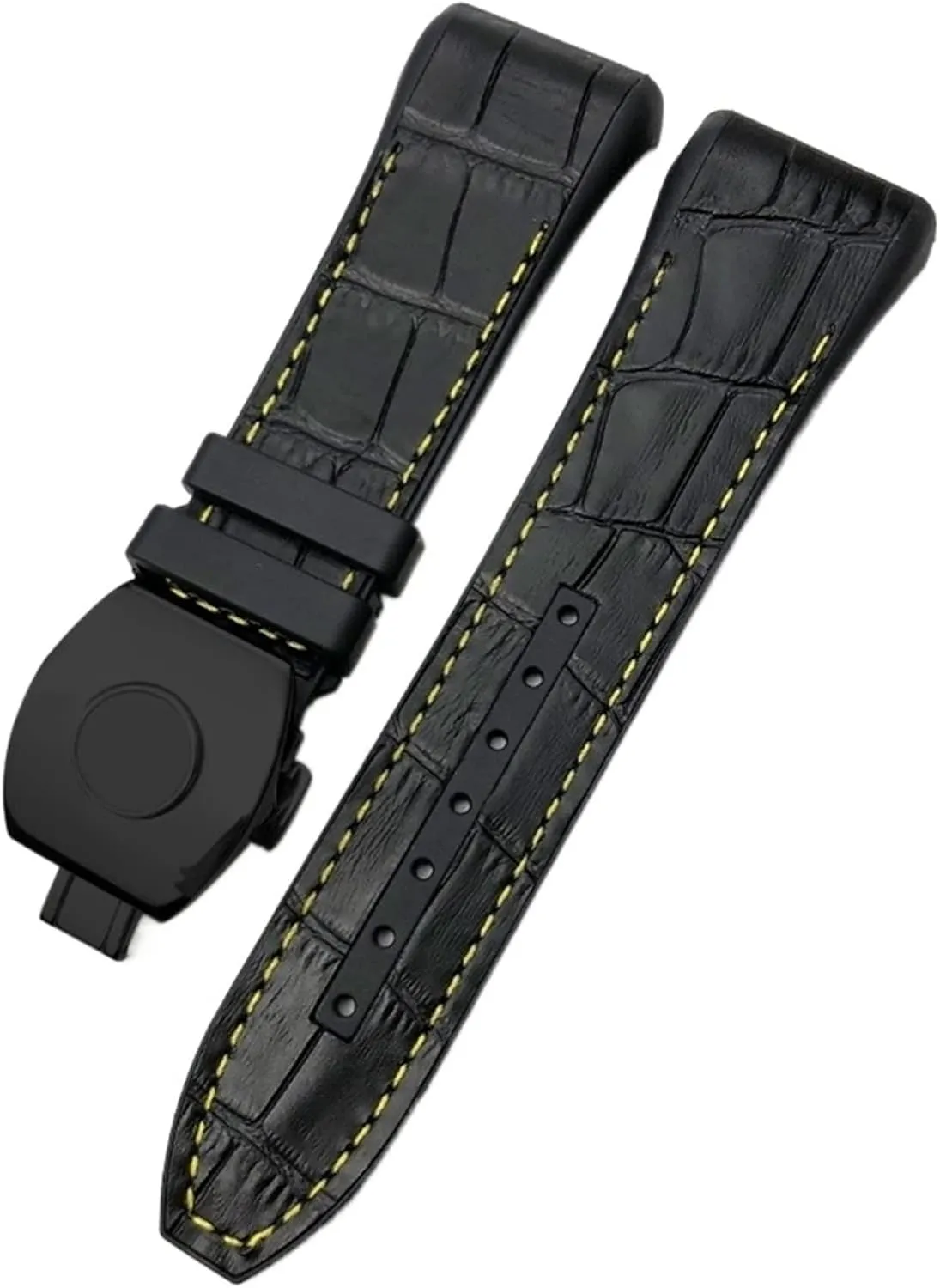 Cowhide Silicone Watch Strap Nylon Rubber Folding Buckle lopsided Watch Bands For Men Bracelet For Franck Muller Watch Band 28mm 