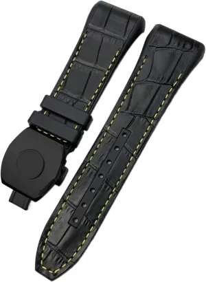 Cowhide Silicone Watch Strap Nylon Rubber Folding Buckle lopsided Watch Bands For Men Bracelet For Franck Muller Watch Band 28mm 